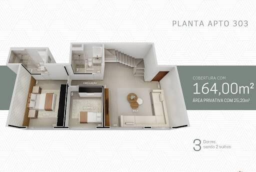 Cobertura, 3 quartos, 189 m² - Foto 2