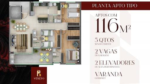Apartamento, 3 quartos, 116 m² - Foto 2