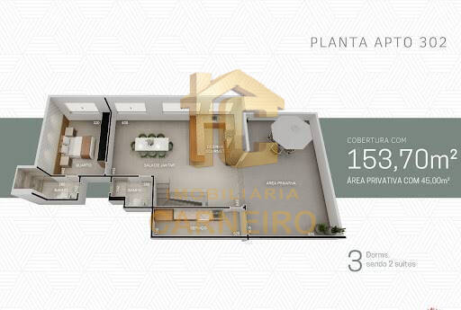 Cobertura, 3 quartos, 198 m² - Foto 1